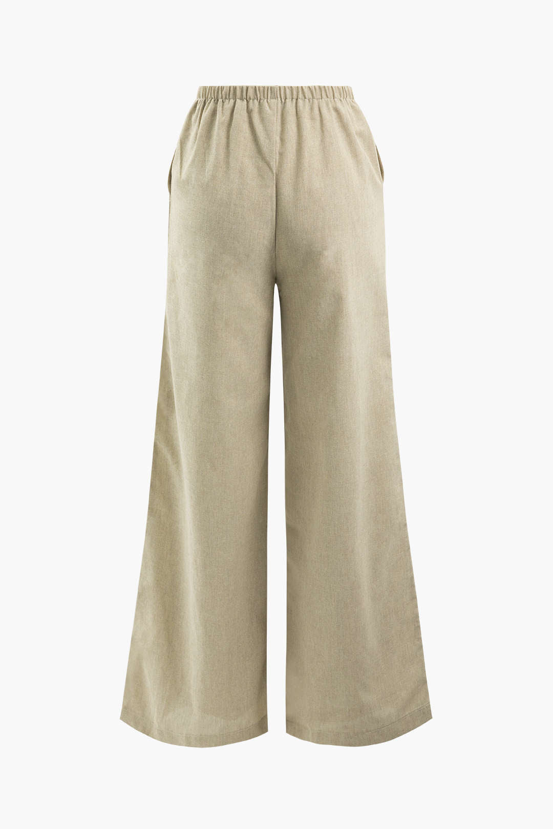 Basic Linen Drawstring Wide Leg Pants