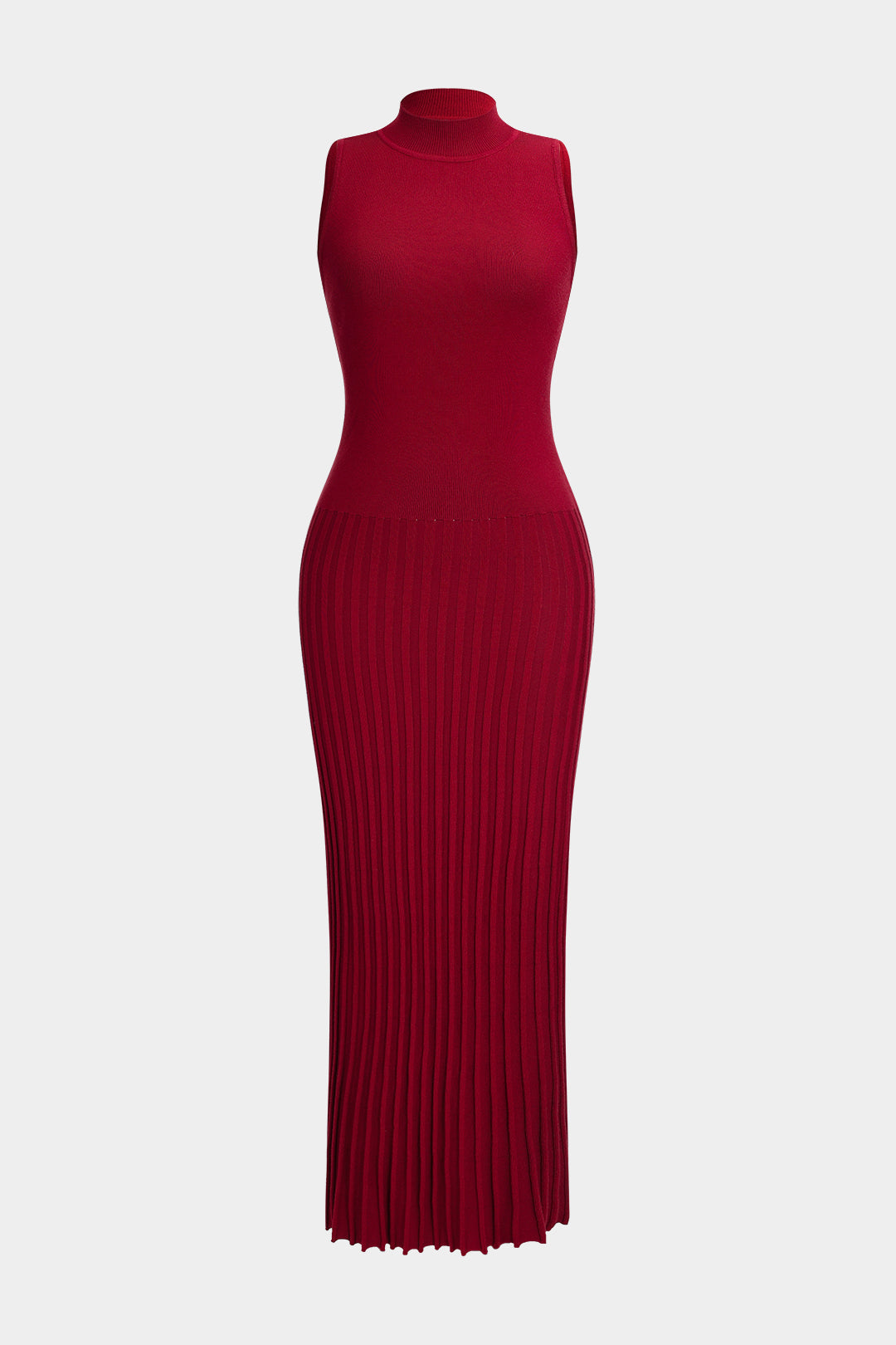 Knit Mock Neck Sleeveless Dress