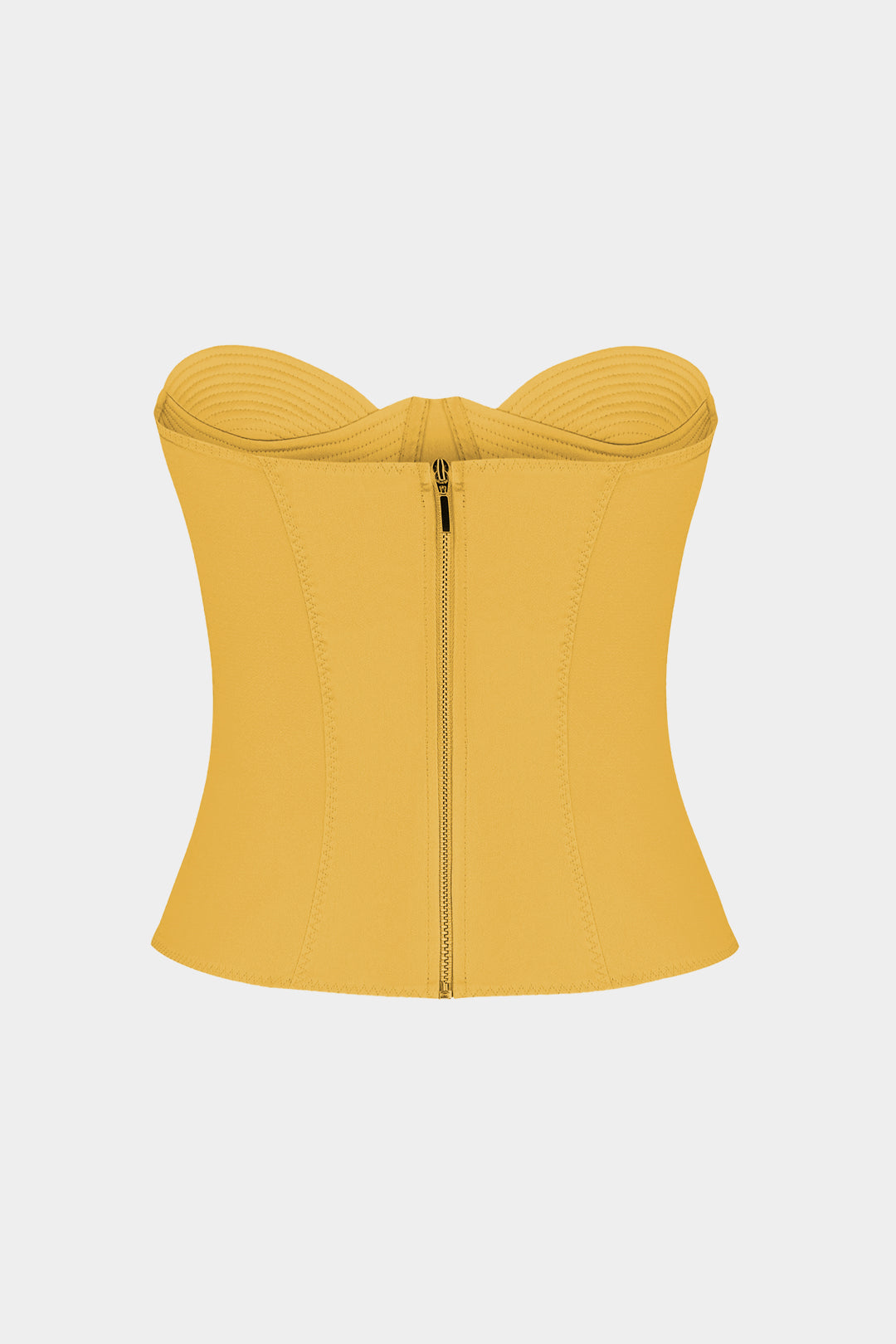 Solid Zipper Bustier Tube Top