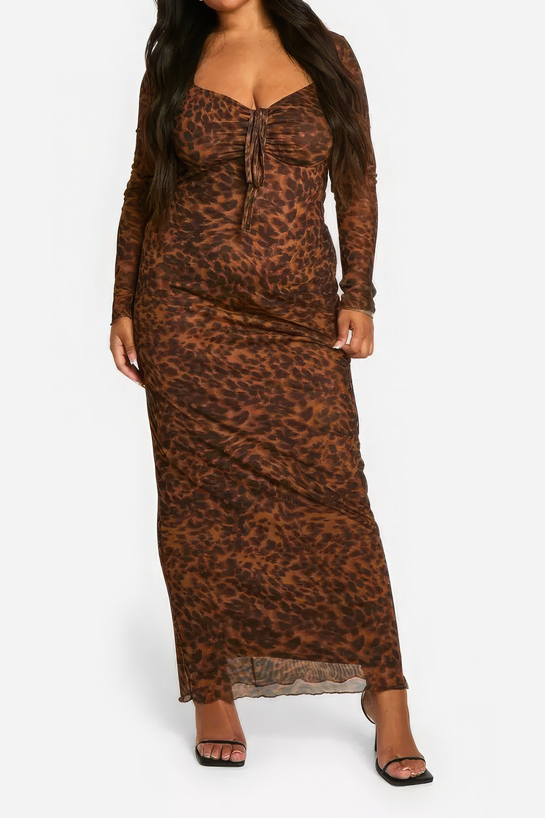 Plus Size Leopard Print Maxi Dress