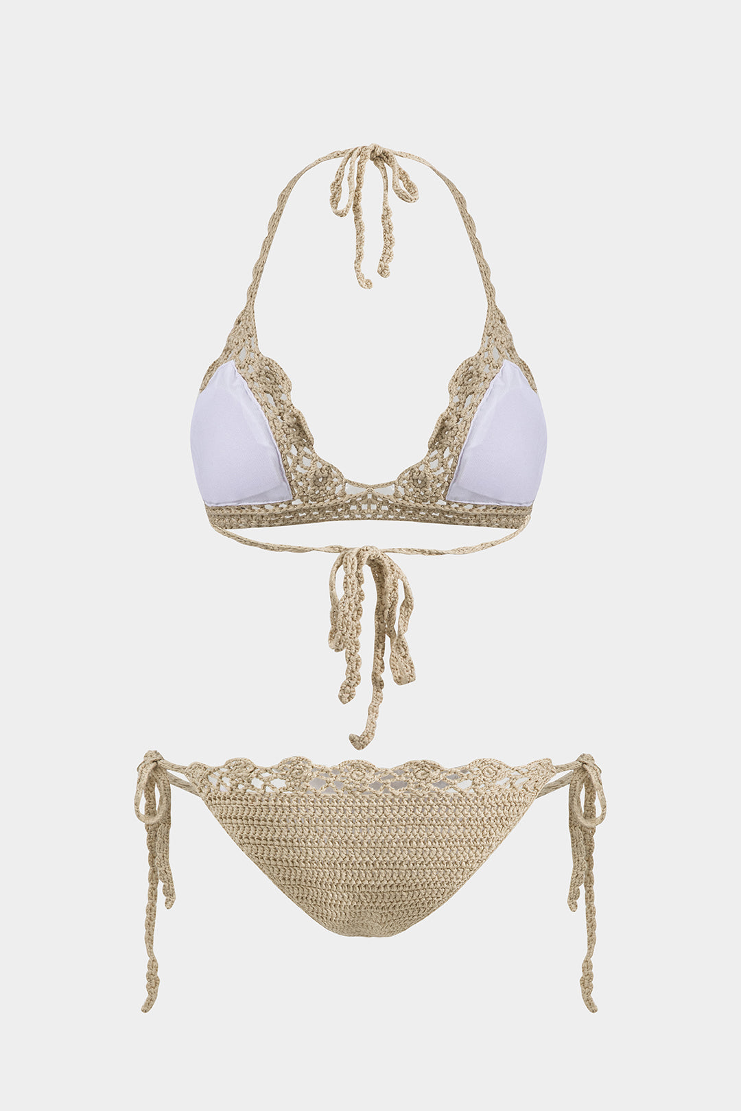 Knit Tie Up Cut Out Bikini Set