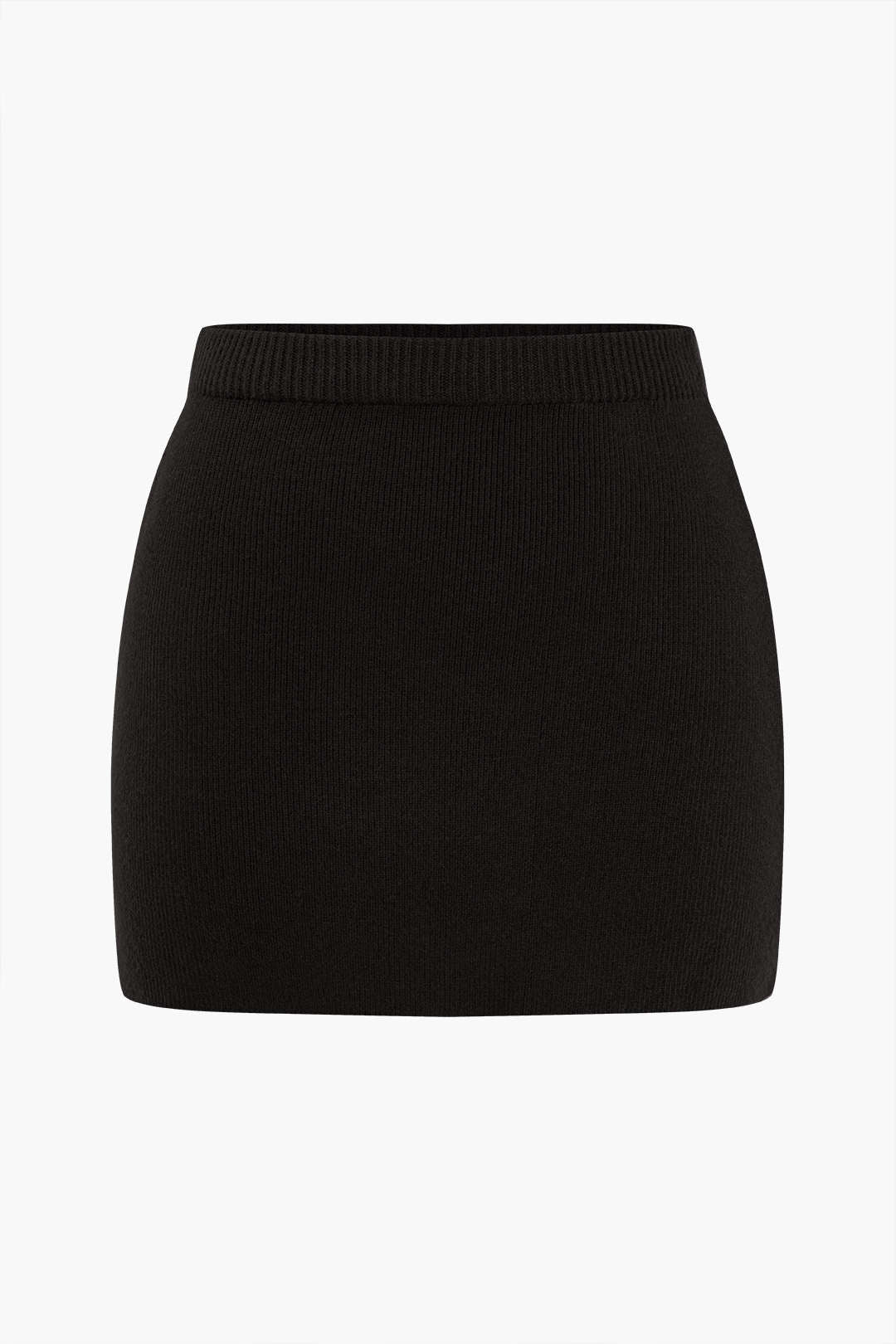 Plus Size Solid Knit Mini Skirt