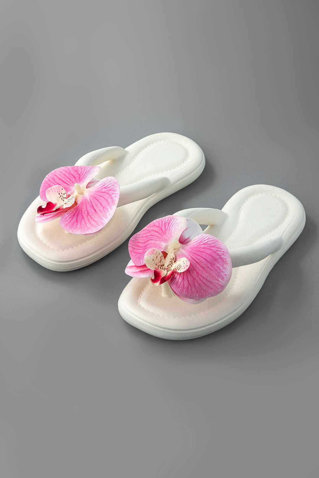 Orchid Decoration Flip Flop Slippers