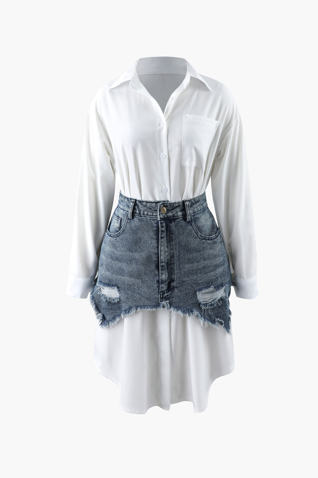 Shirt Dress And Denim Corset Two-piece