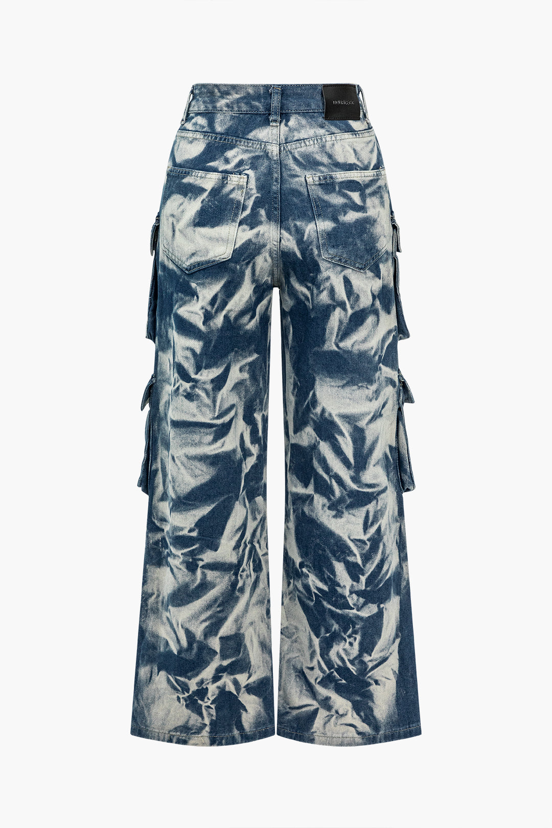 Tie Dye Flap Pocket Cargo Jeans