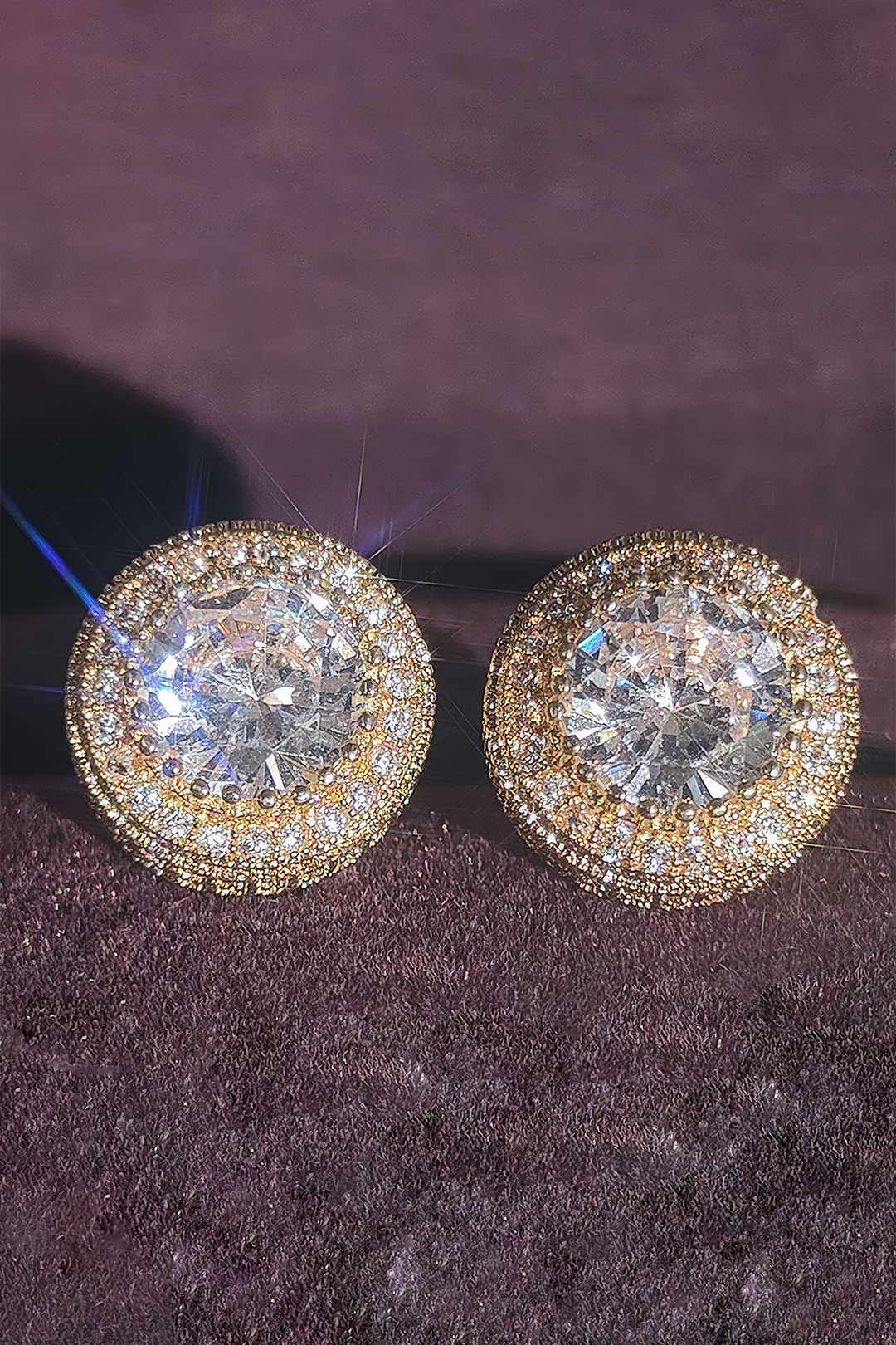 Zircon Shiny Round Diamond Earrings