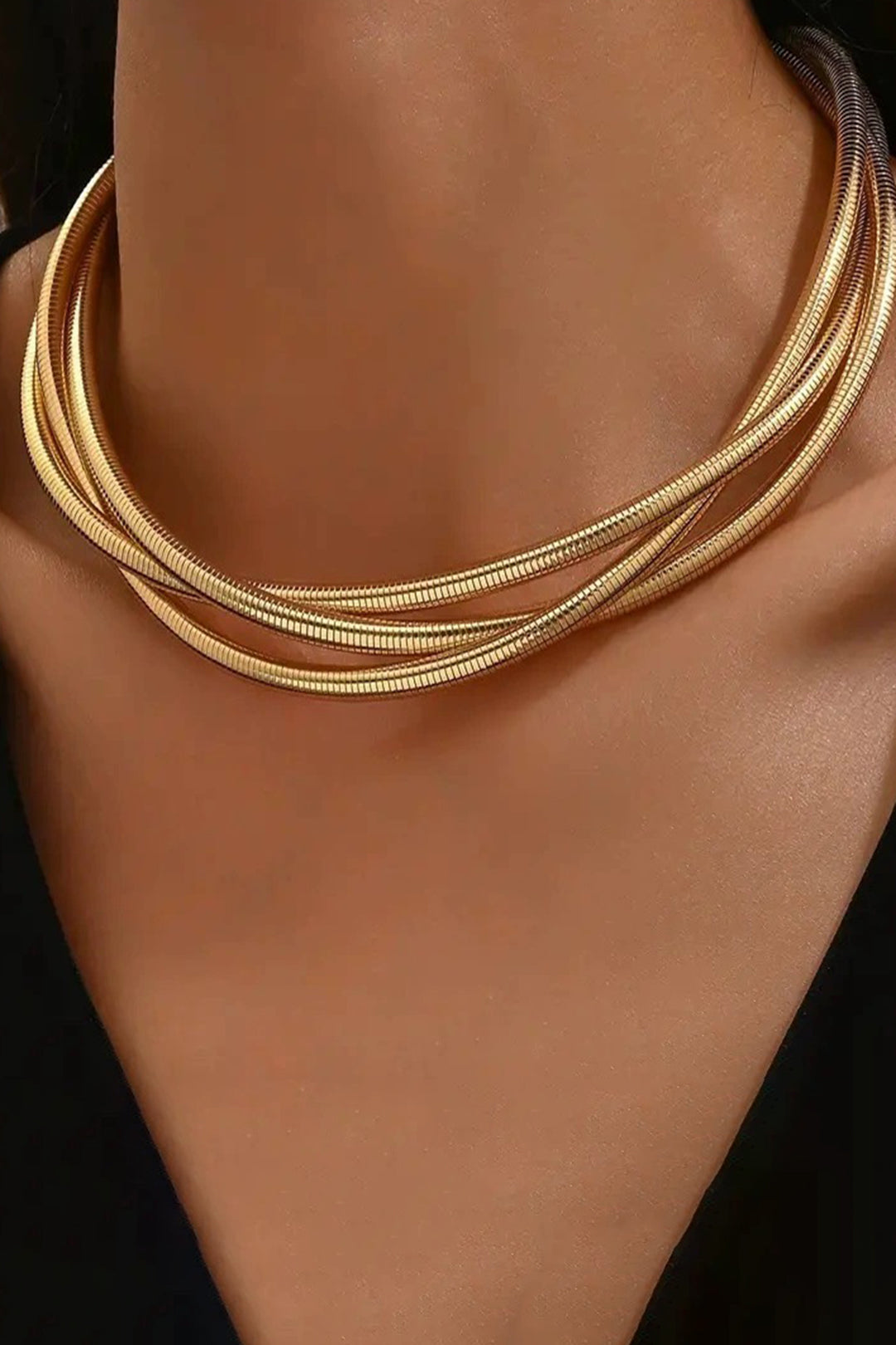 Metal Exaggerated Multi-Layer Necklace