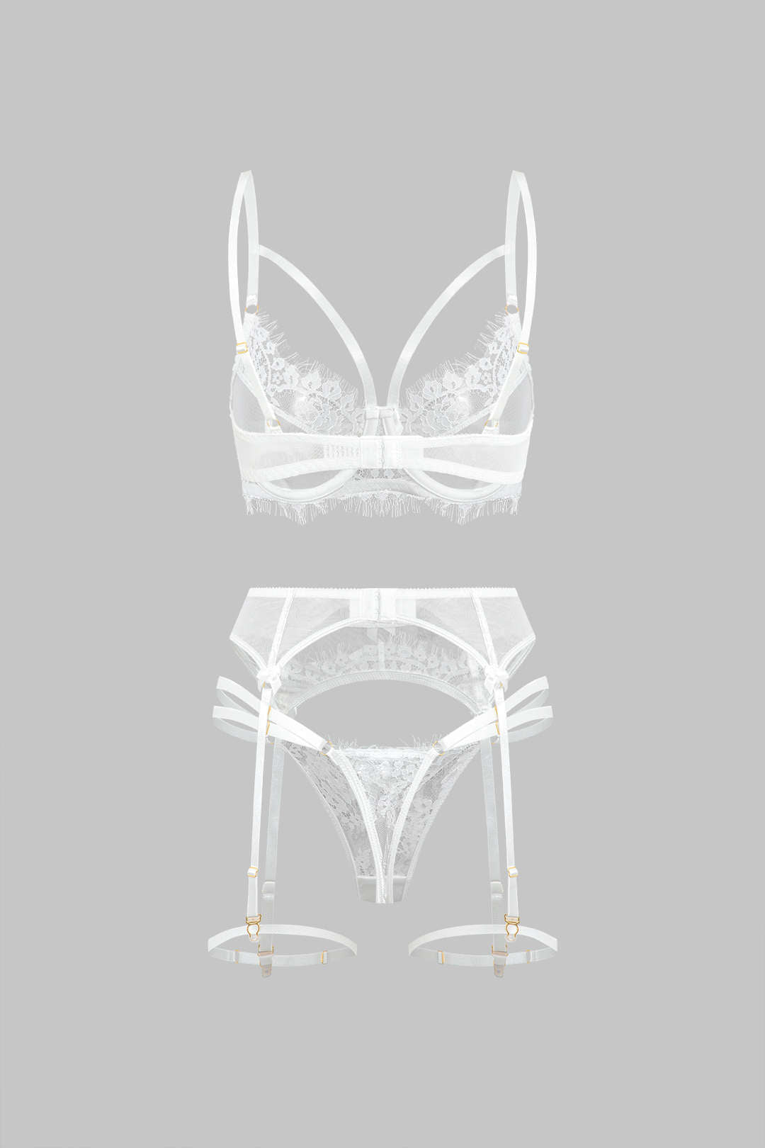 Lace Sheer Lingerie Garter Set