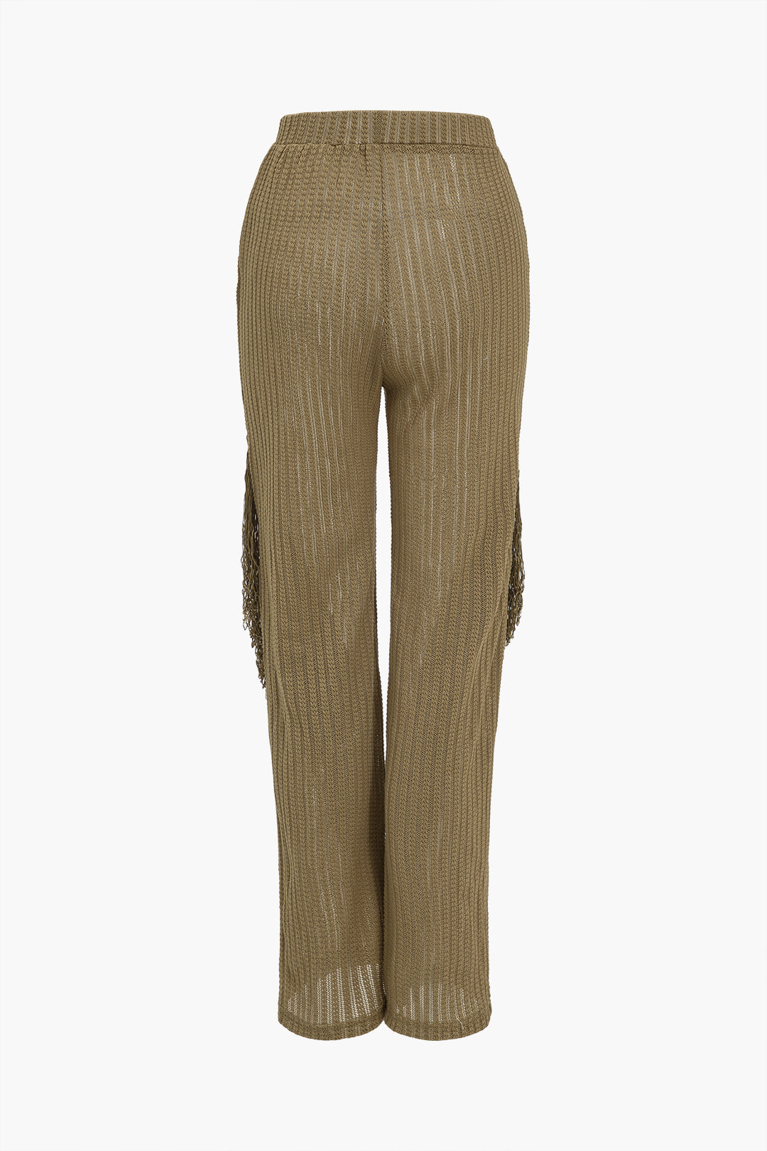 Solid Fringe Backless Asymmetrical Trouser Set