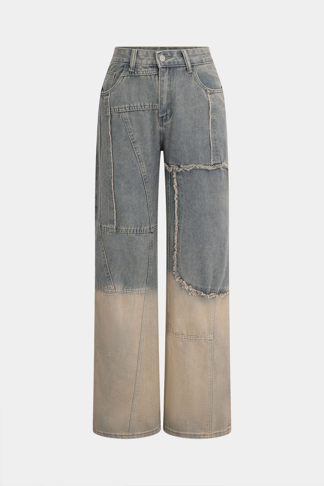 Denim Faded Straight Leg Jeans