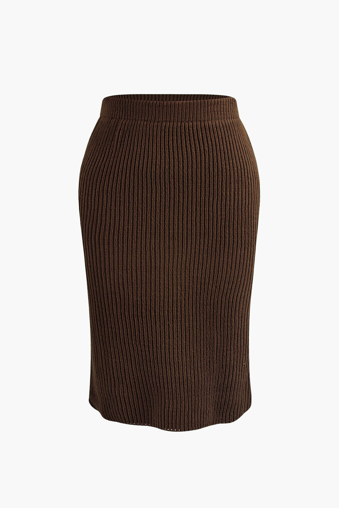 Plus Size Ribbed Knit Skirt