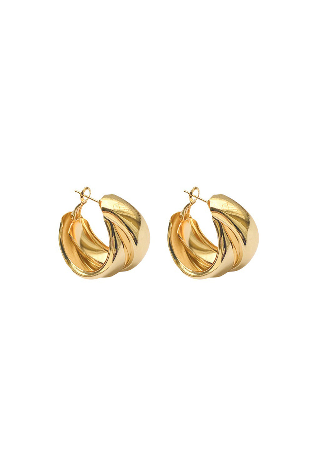 Retro Double-Layer Metal Earrings