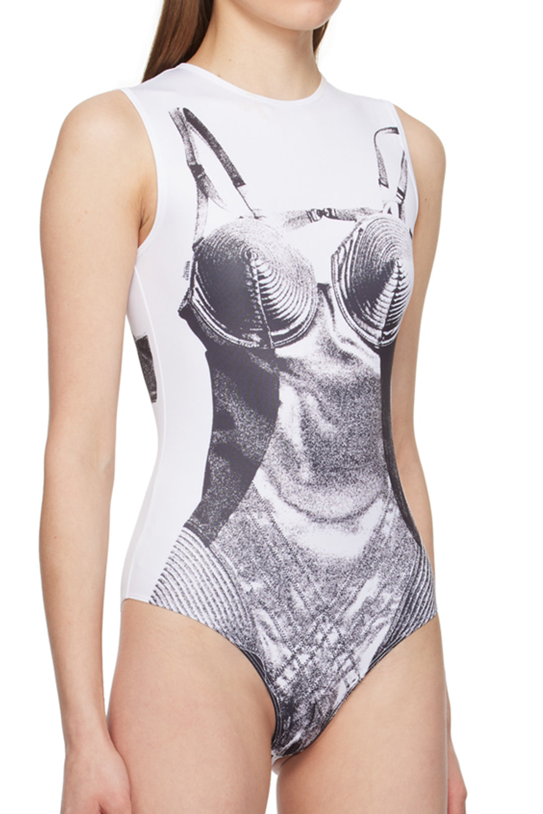 Abstract Print Sleeveless Bodysuit