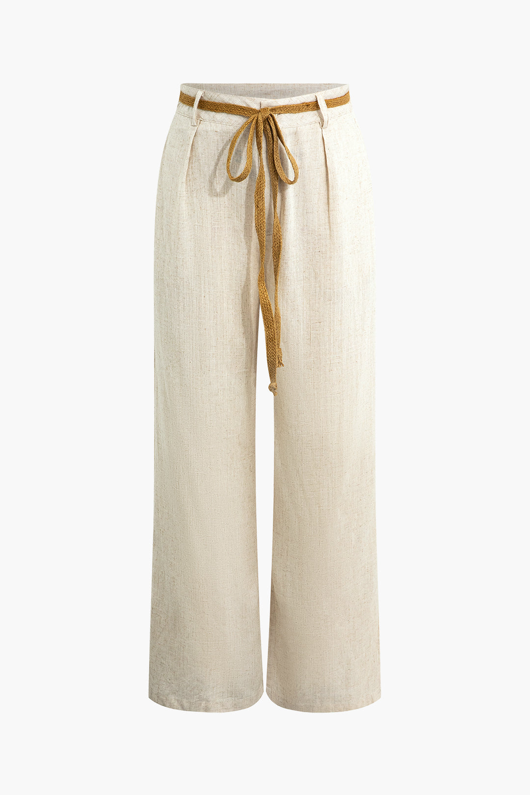 Linen Tie Waist Wide Leg Pants