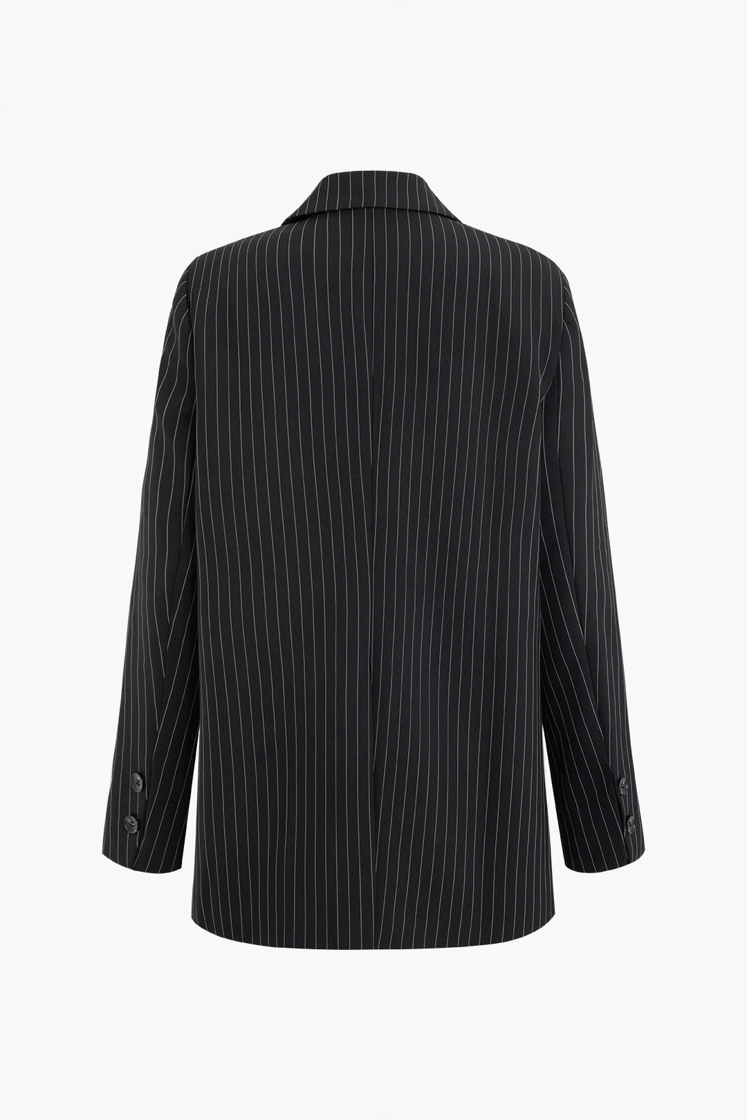 Pinstripe Print Notched Lapel Blazer