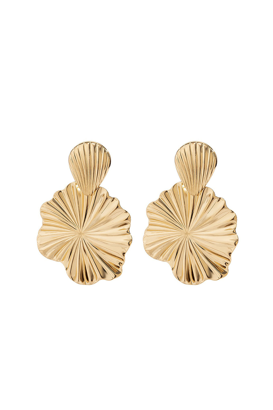 Metal Shell Ruffle Shape Earrings