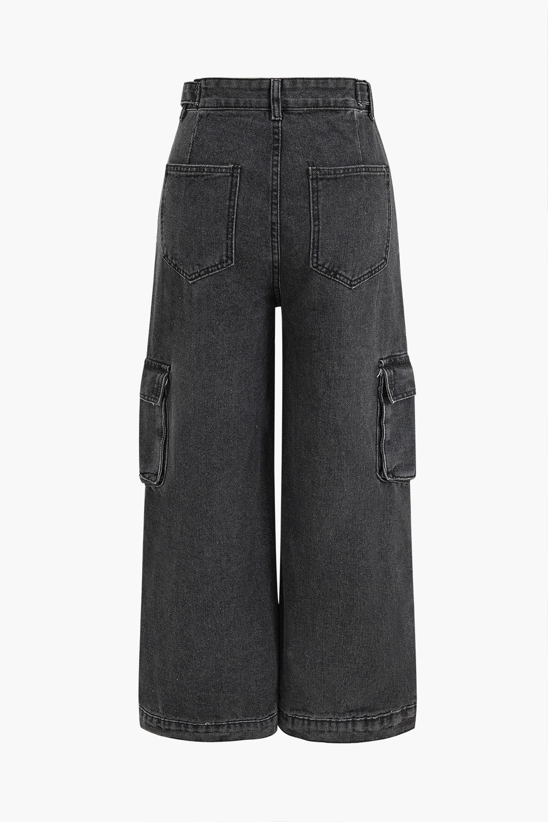 Denim Wide Leg Pants Low Waist Cargo Jeans