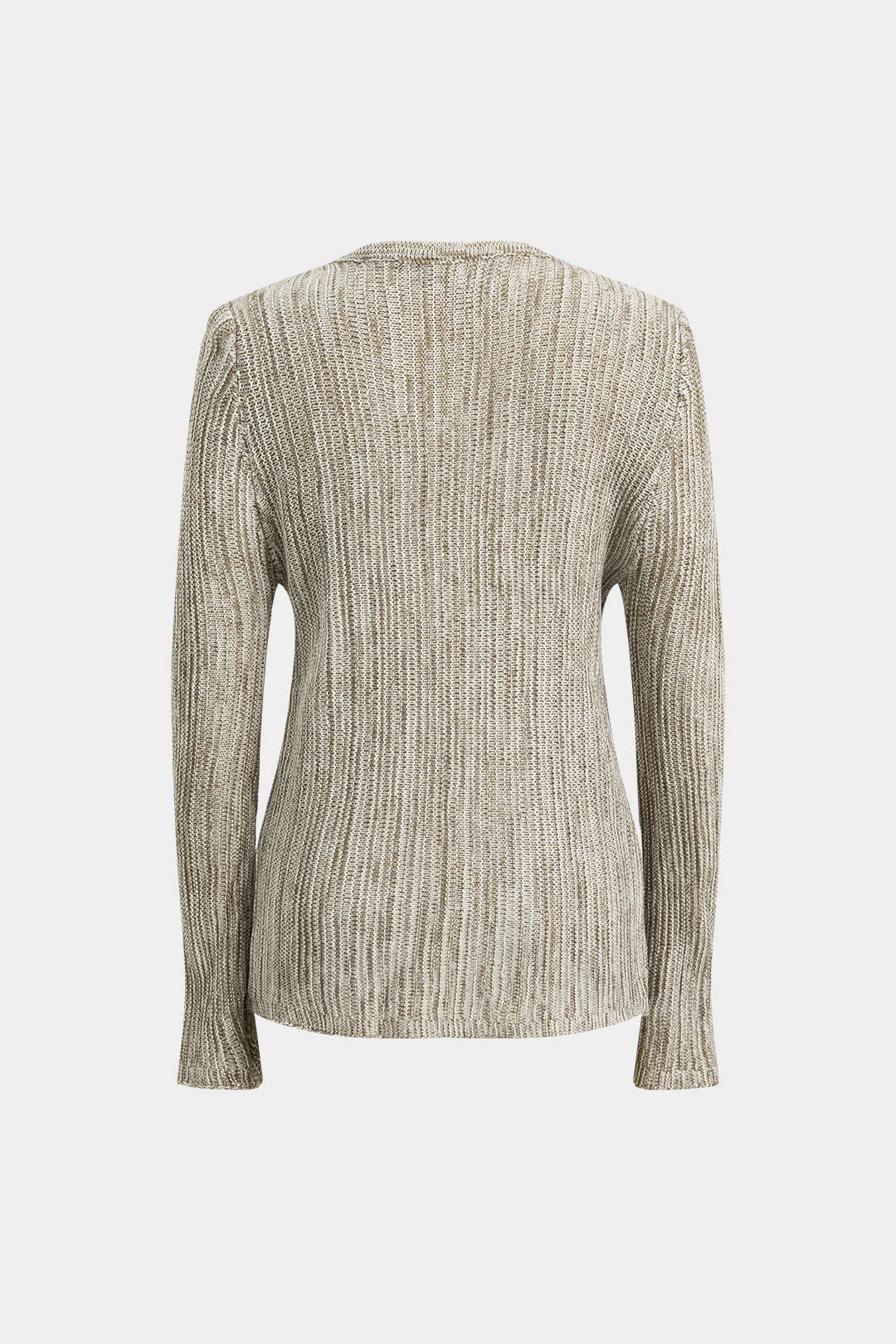 Knitted Cut Out Button Long-Sleeve Top