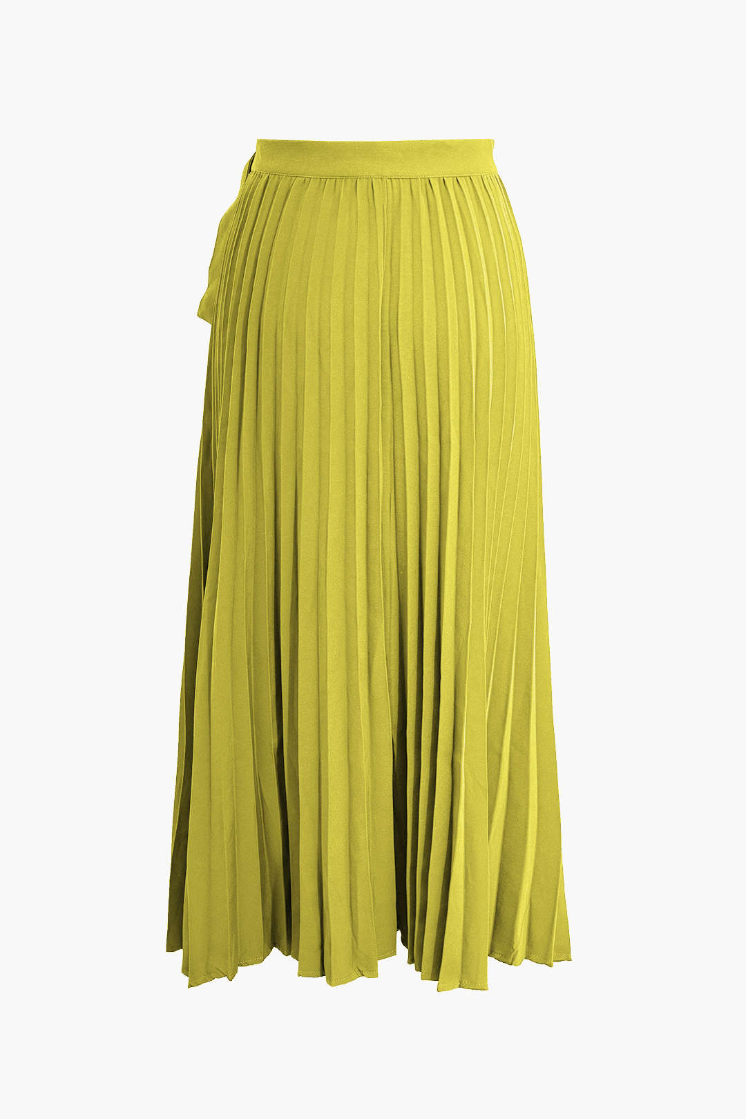 Solid Asymmetrical Pleated Skirt