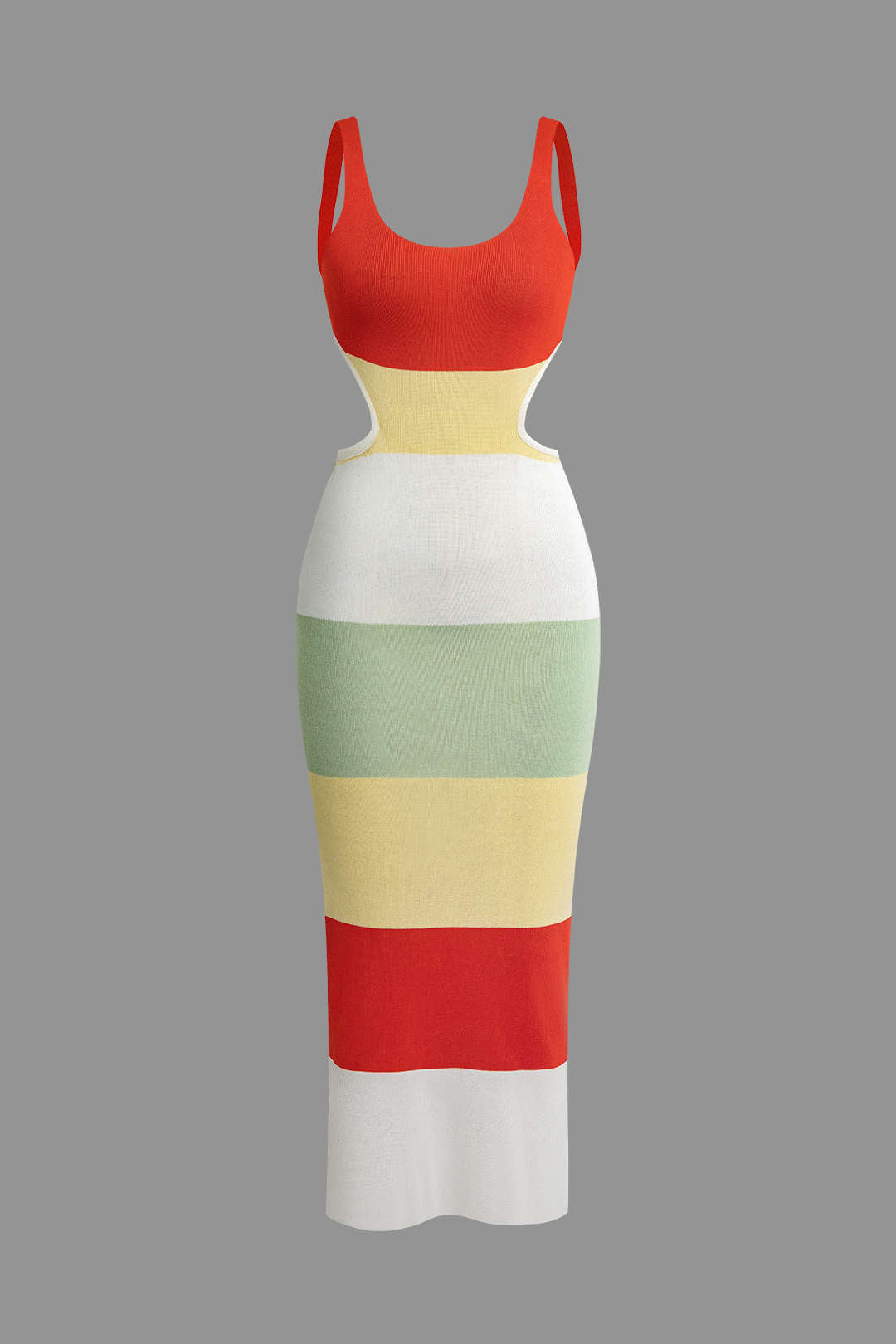 Color Block Backless Cami Knit Dress