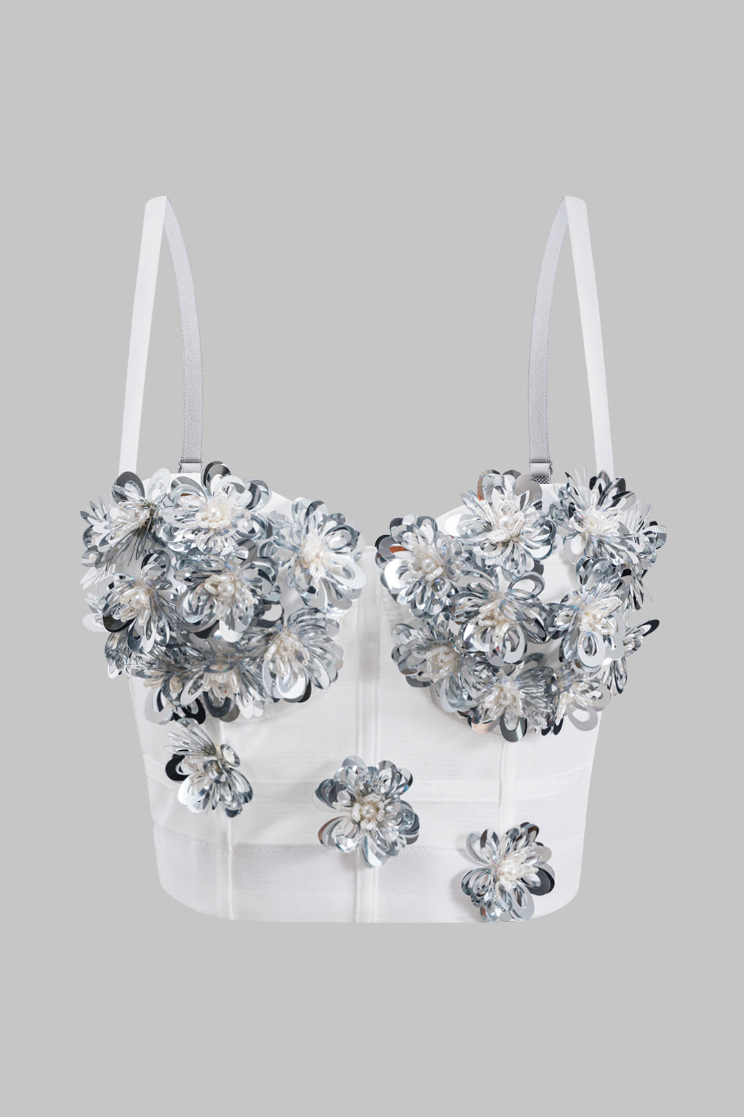 Sequin 3D Flower Corset Cami Top