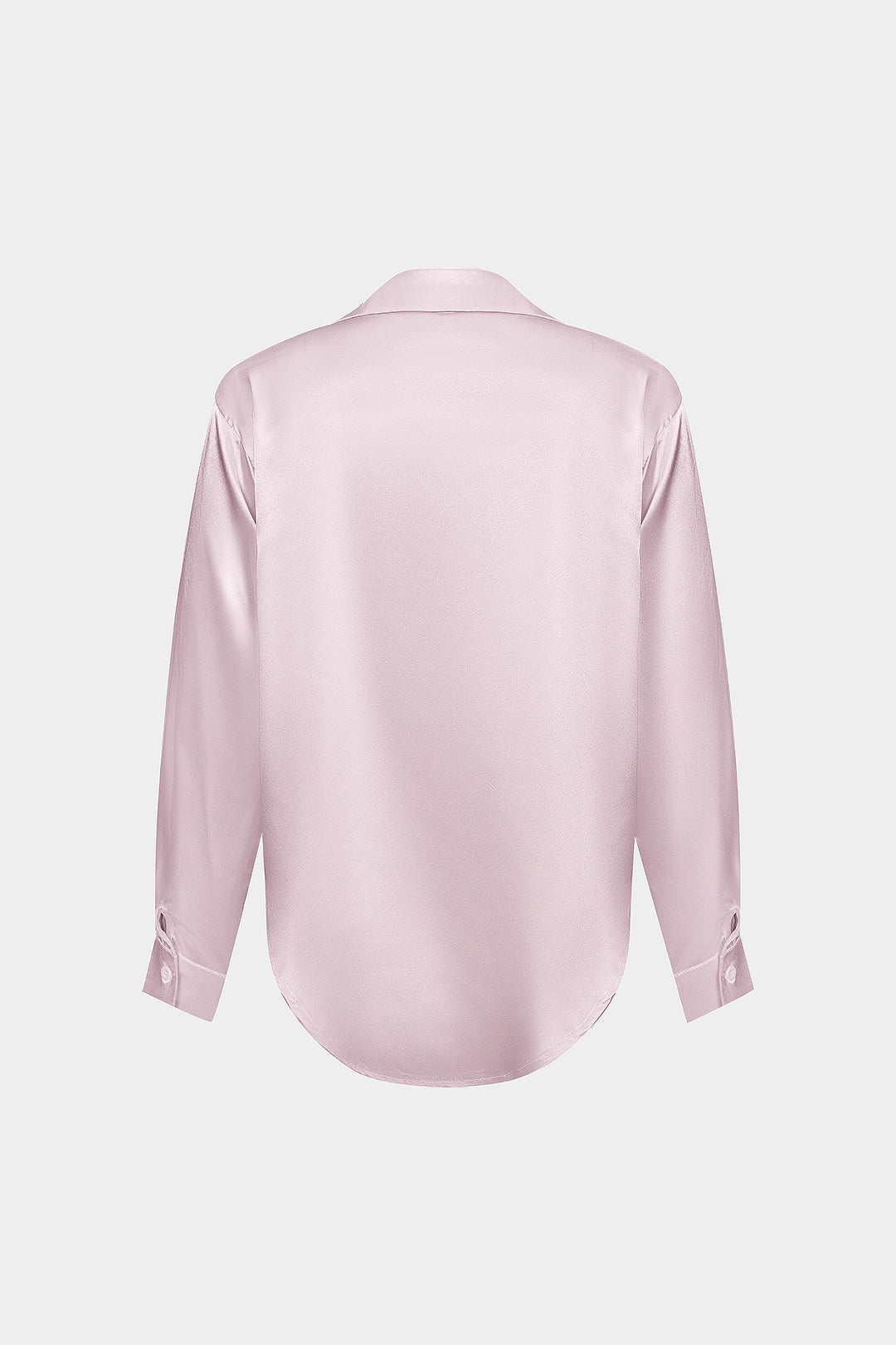 Basic Solid Satin Long-Sleeve Shirt