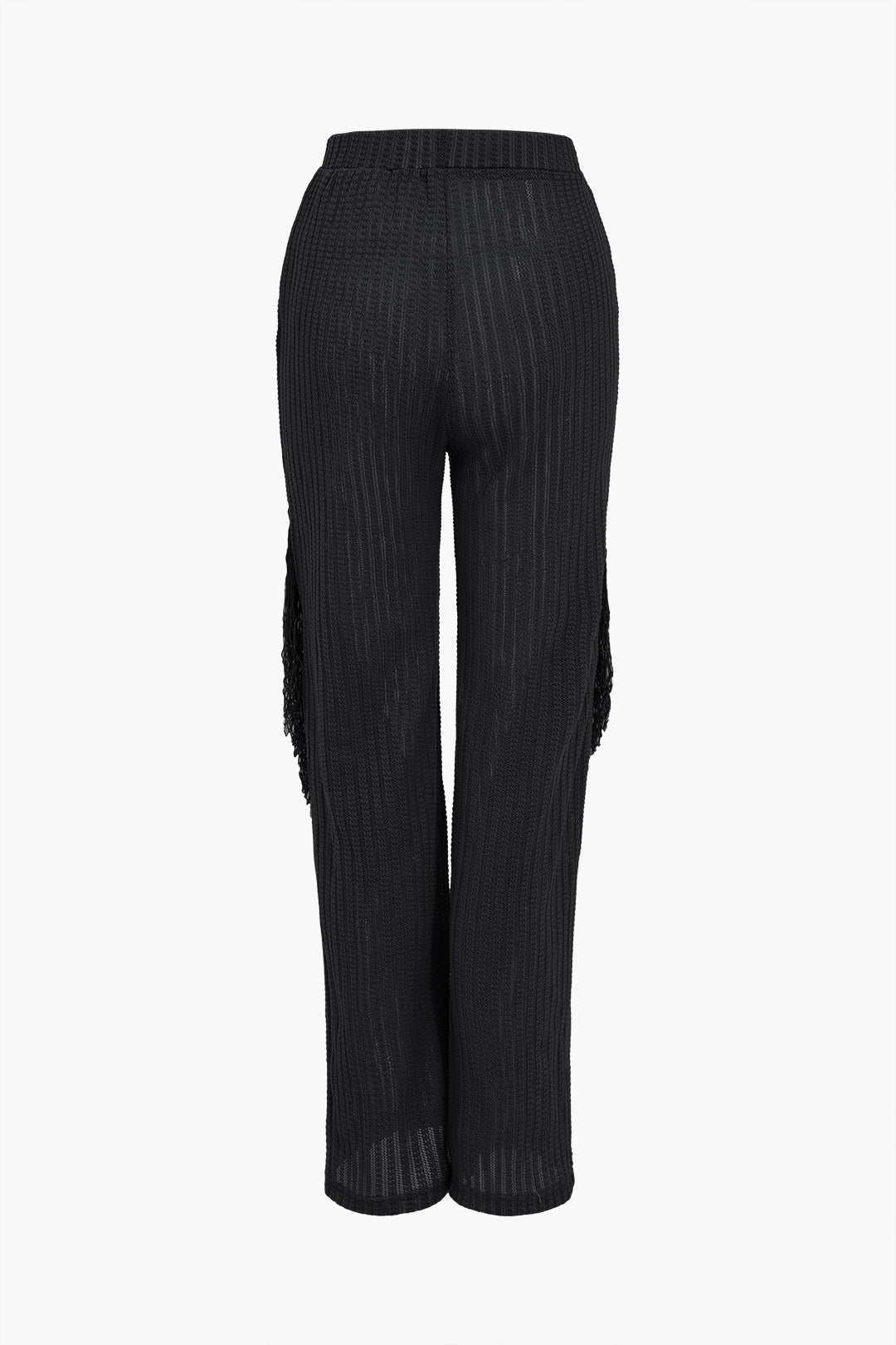 Solid Fringe Backless Asymmetrical Trouser Set