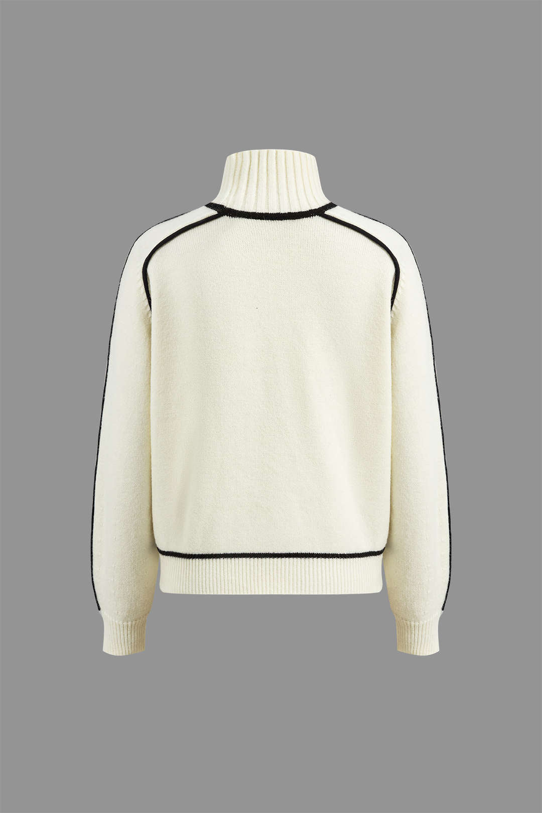 Contrast Turtleneck Sweater Long-Sleeve Top