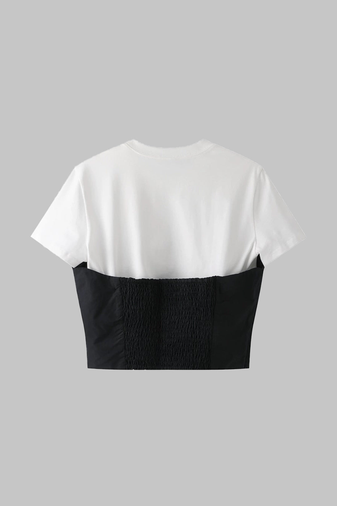 Contrast Ruched Patchwork Short Sleeve T-Shirt