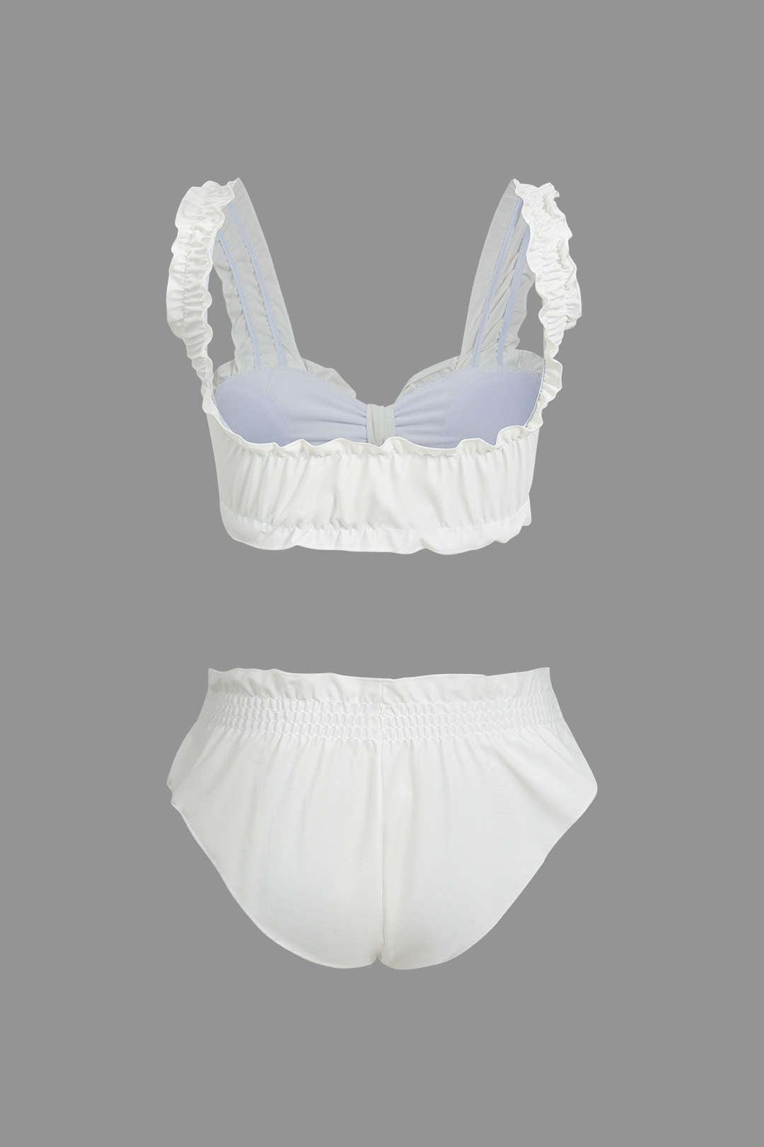 Knot Frill Trim Bikini Swimsuit Set