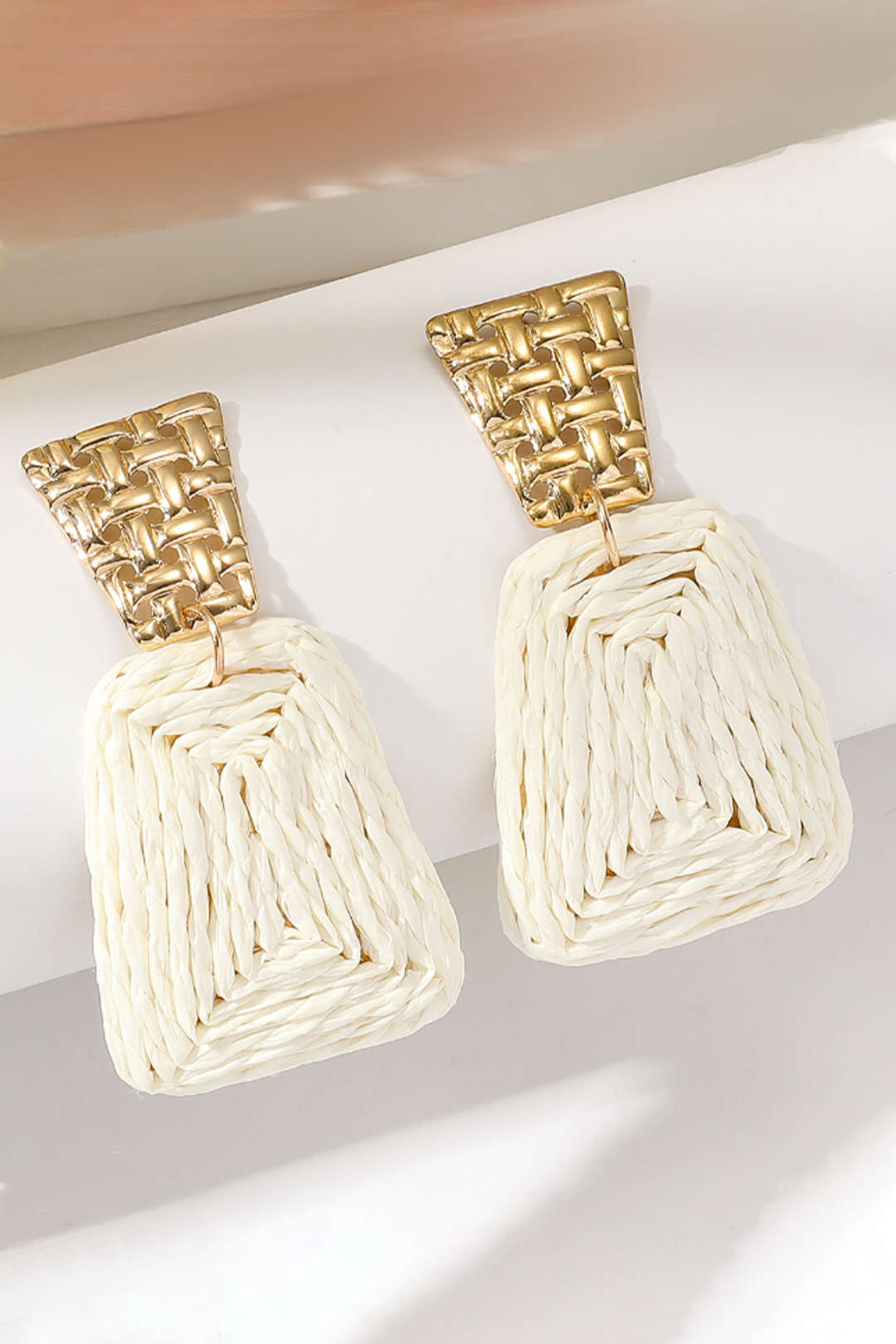 Woven Raffia Drop Earrings