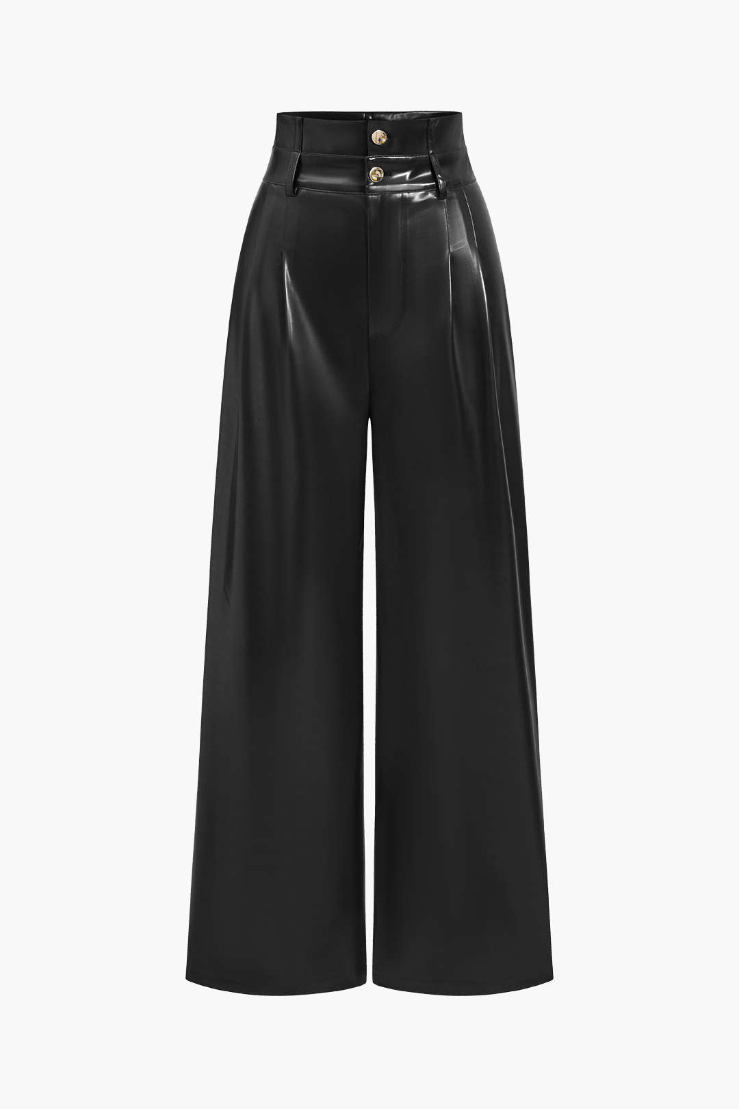 Faux Leather High Waist Trousers