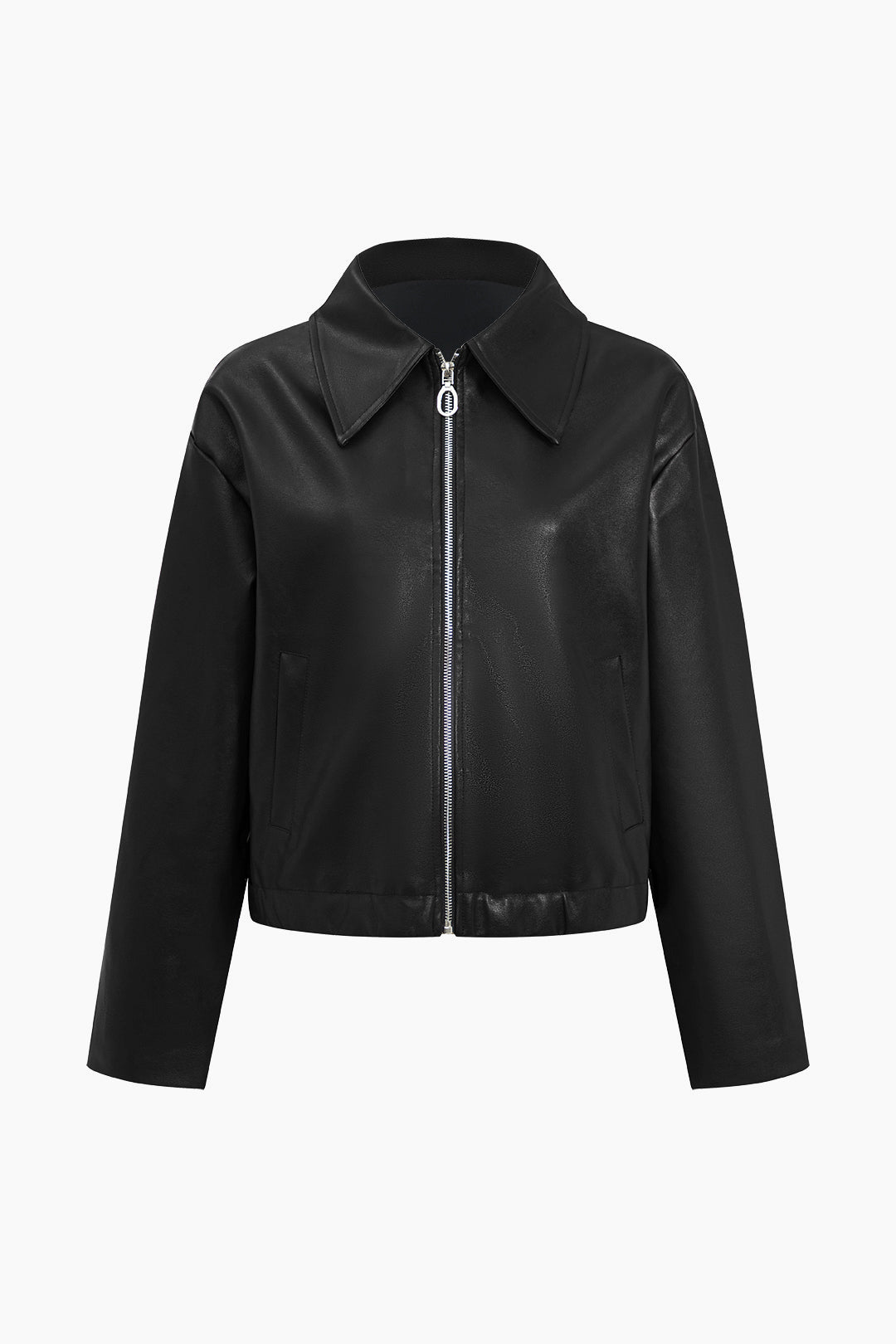 Faux Leather Zipper Jacket