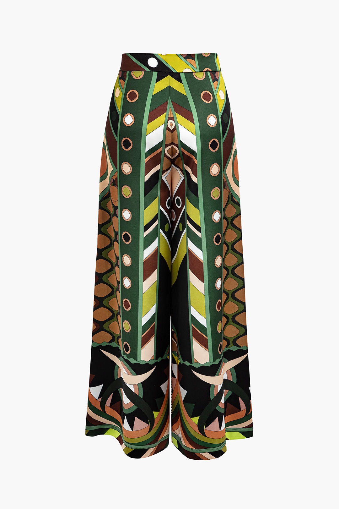 Abstract Print Wide Leg Pants