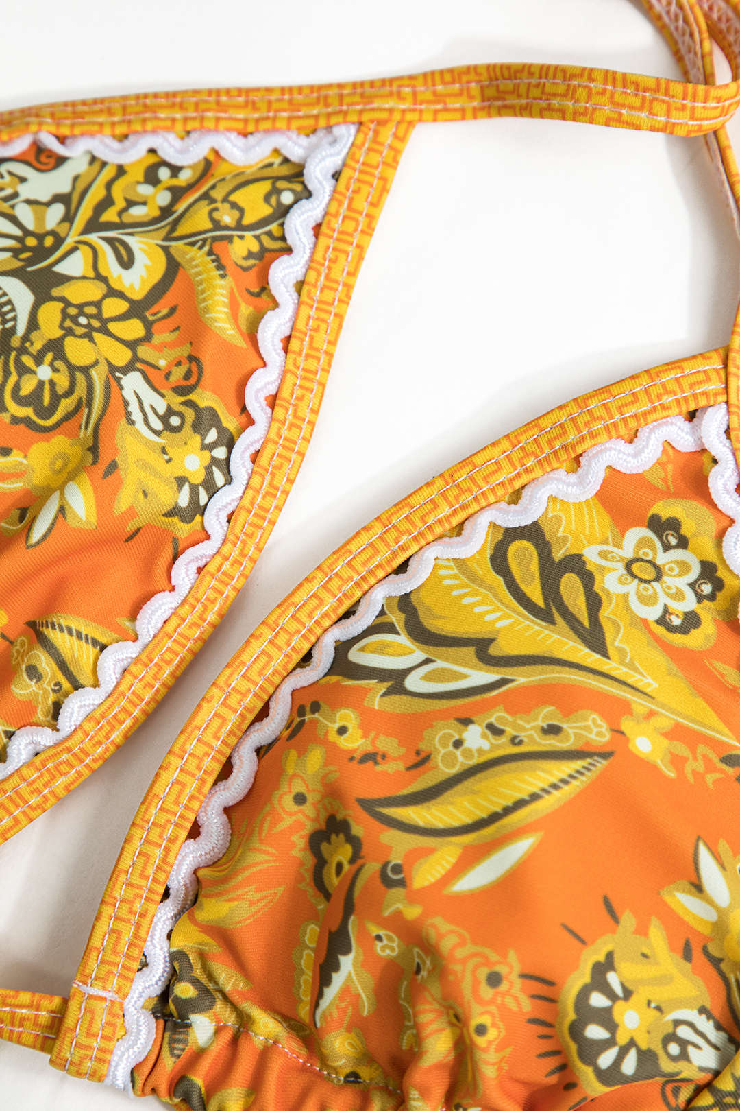 Retro Print Halter Bikini Set