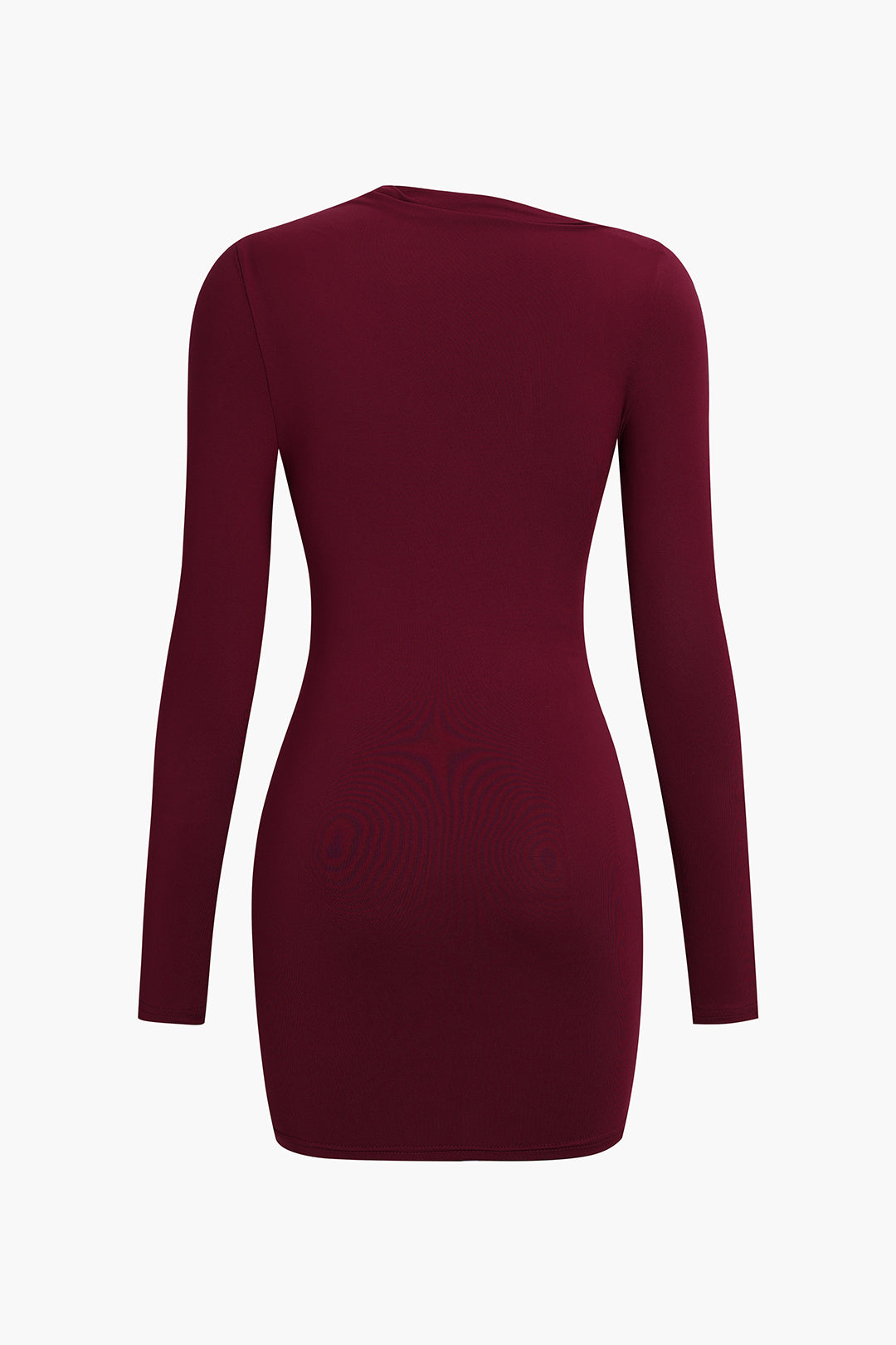 Asymmetrical Ruched Long Sleeve Mini Dress