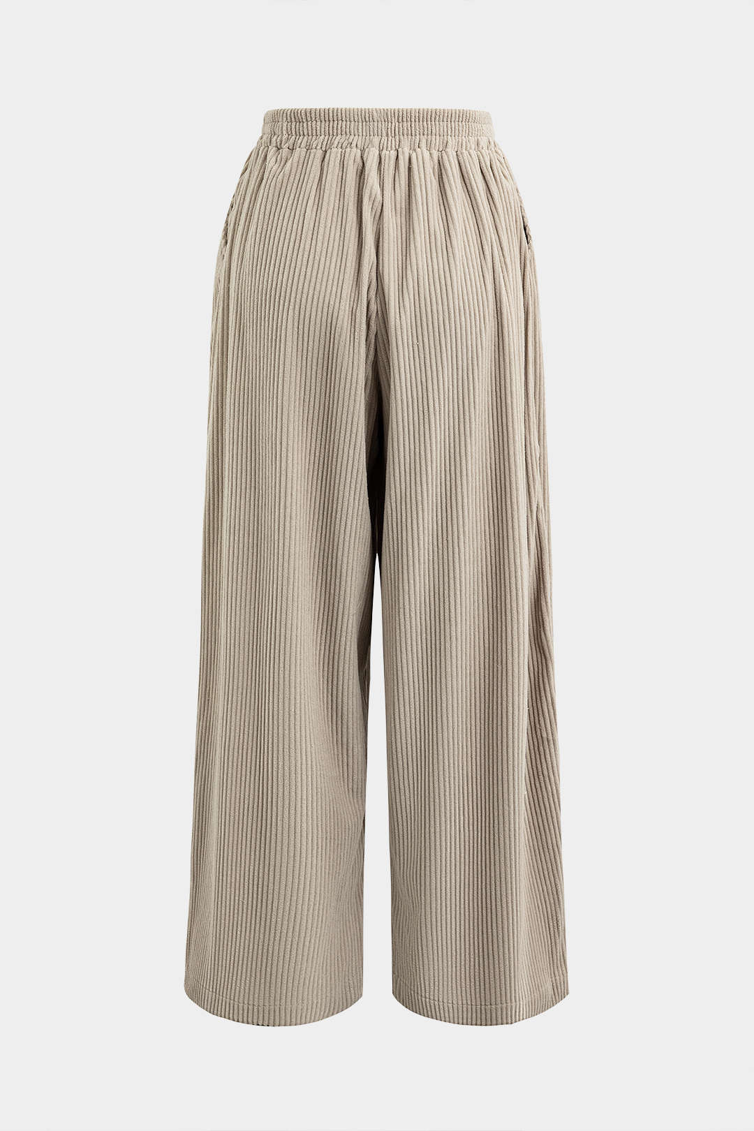 Solid Pleated Wide Leg Pants