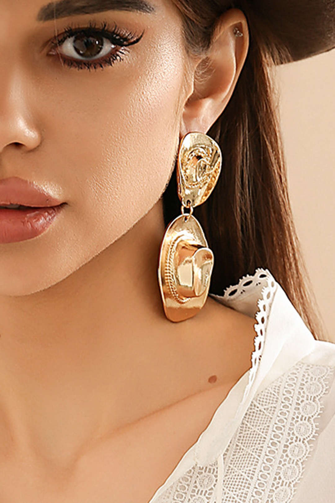 Metal Hat Shape Earrings