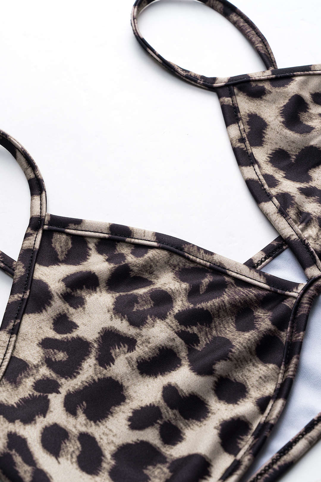 Leopard Print Mesh Slip Cami Top