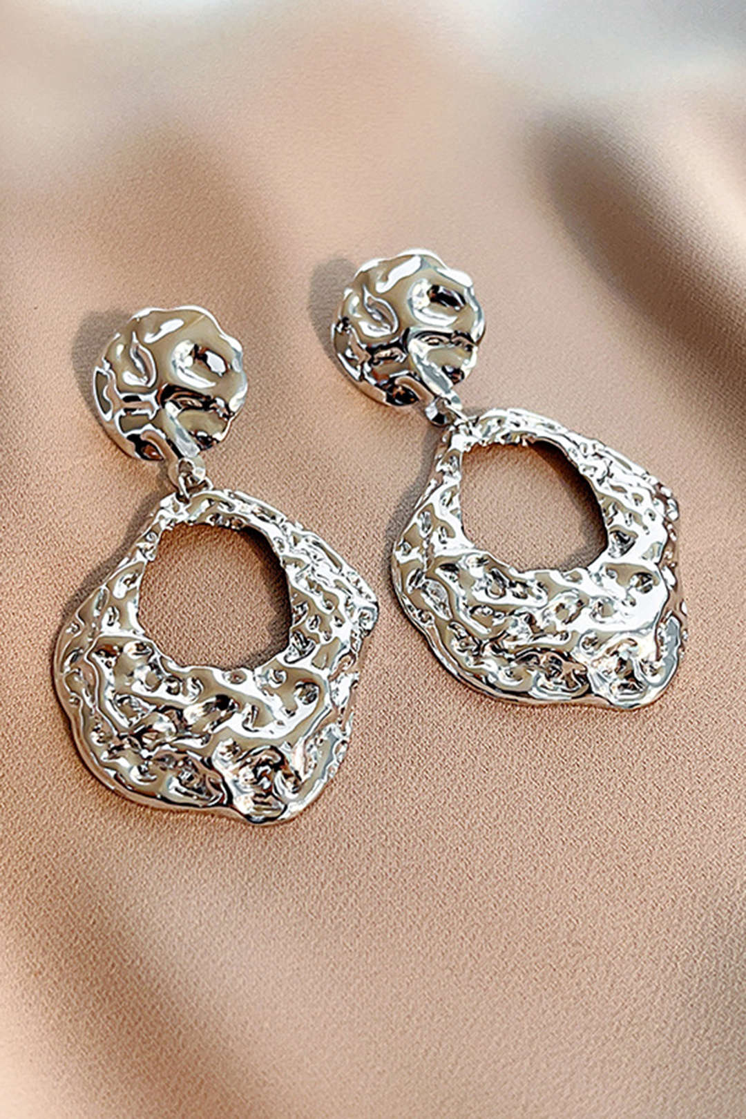 Metal Textured Irregular Earrings