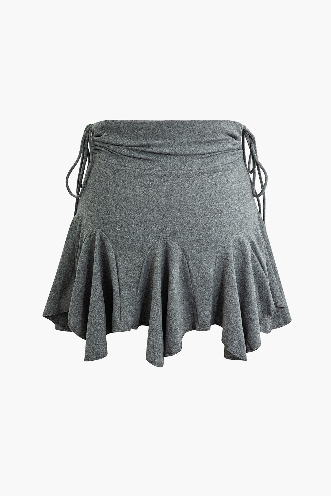 Asymmetrical Drawstring Ruched Mini Skirt