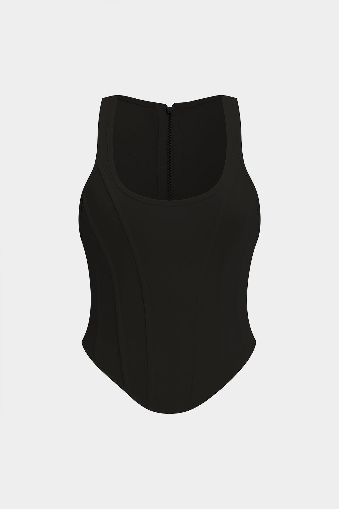 Plus Size Zipper Detail Corset Tank Top