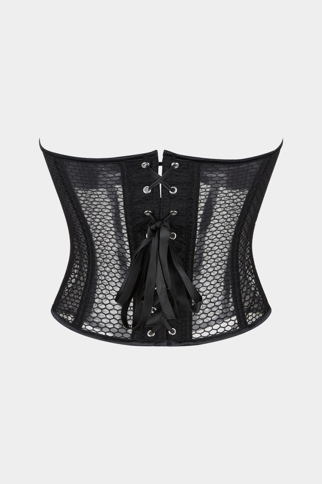 Mesh Tie Back Corset Tube Top