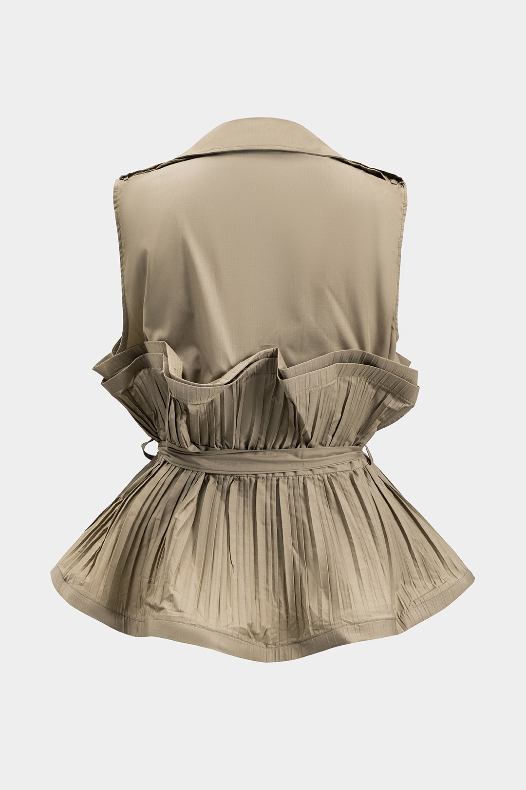 Pleated Ruffle Tie Front Jacket