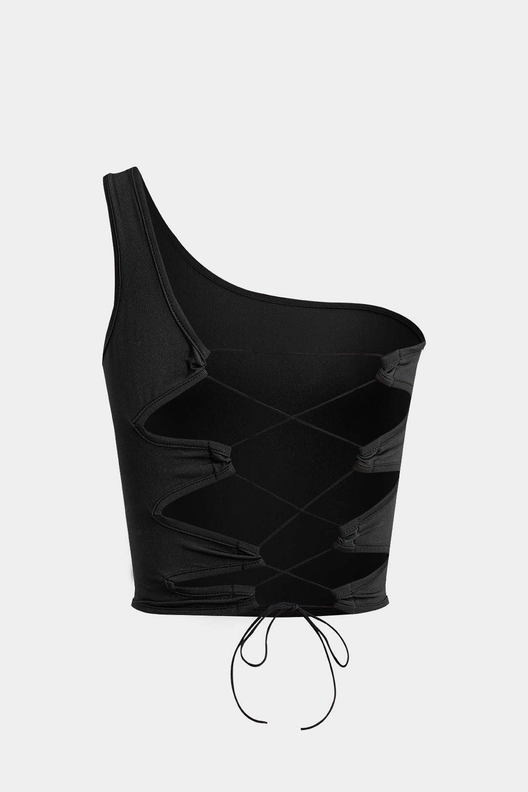 Asymmetrical Tie Back Backless Tank Top