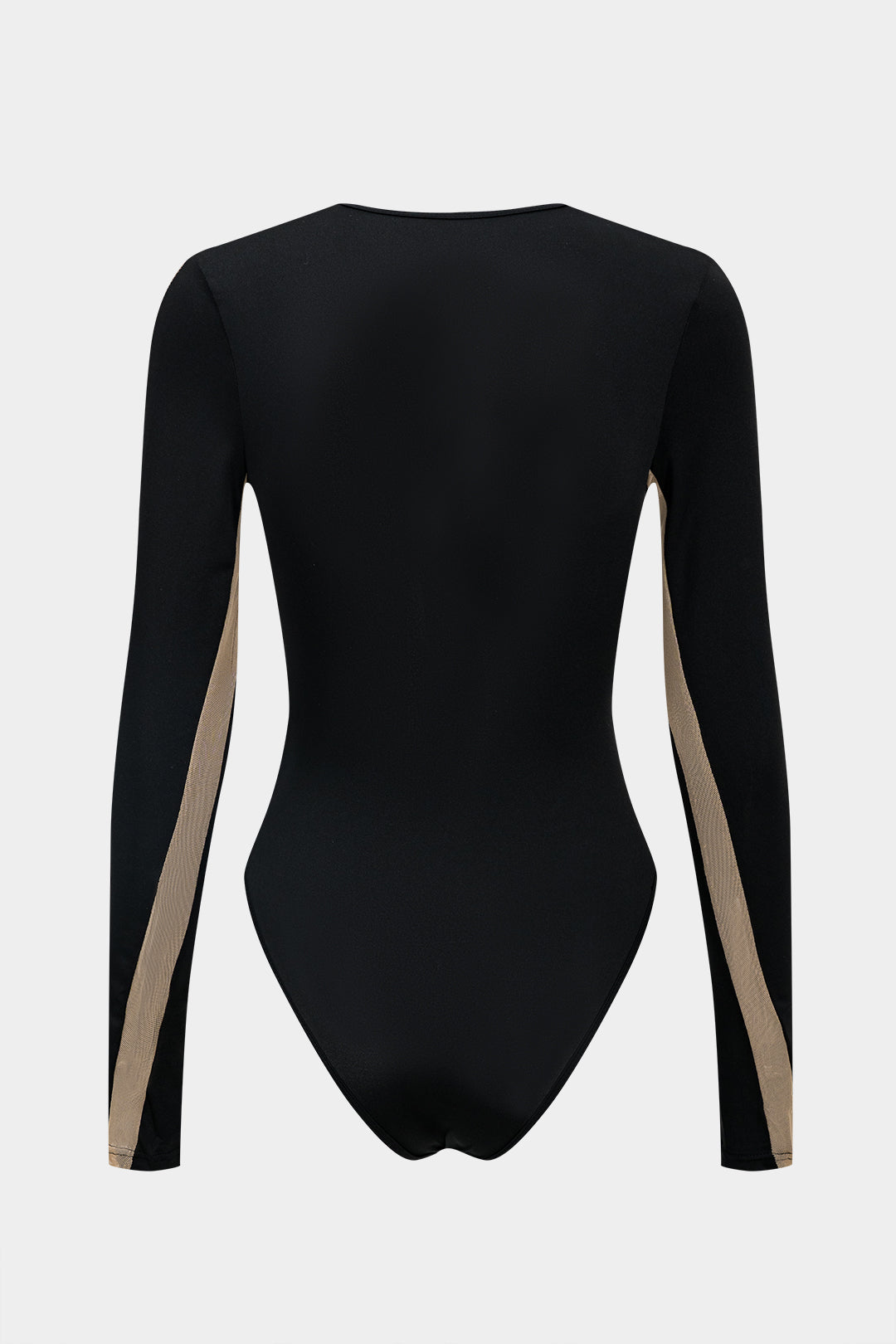 Long Sleeve Patchwork Mesh Bodysuit