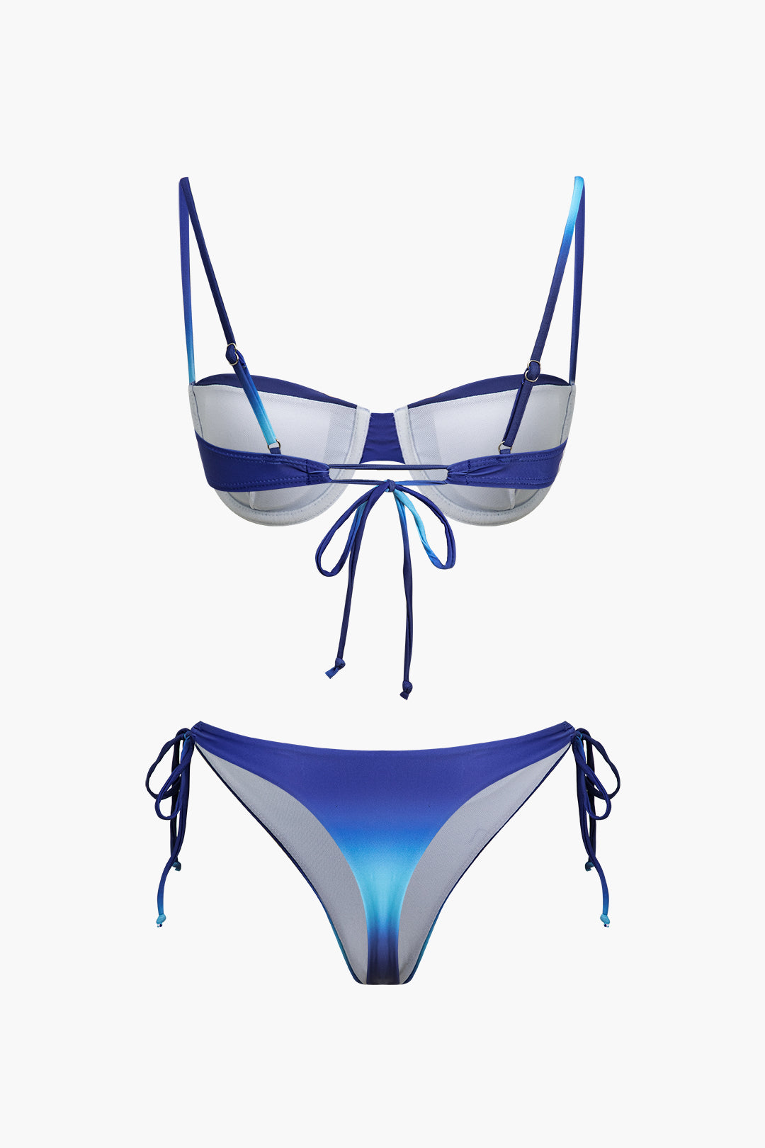 Ombre Print Tie-Up Bikini Set