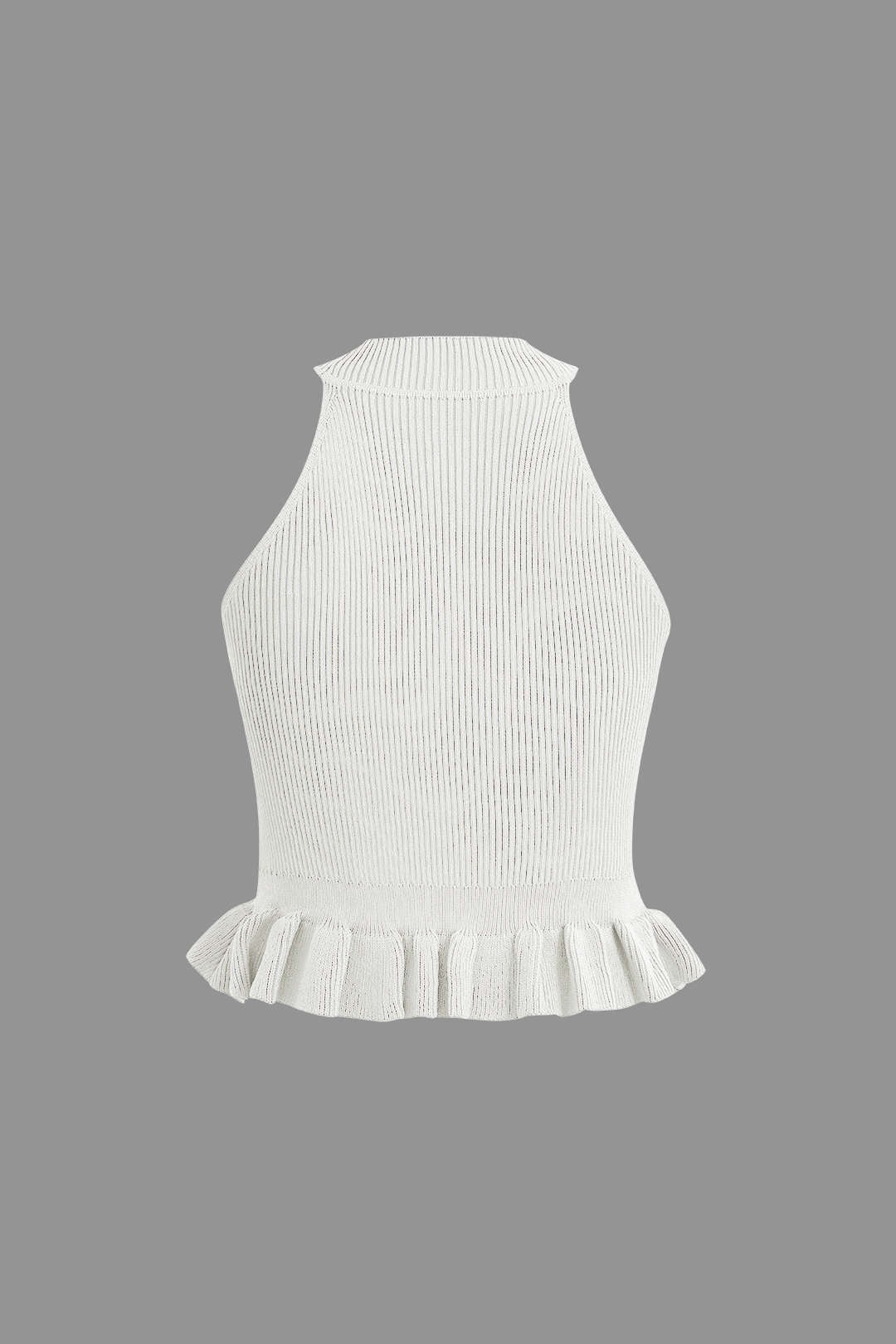 Ruffle Hem Knit Tank Top