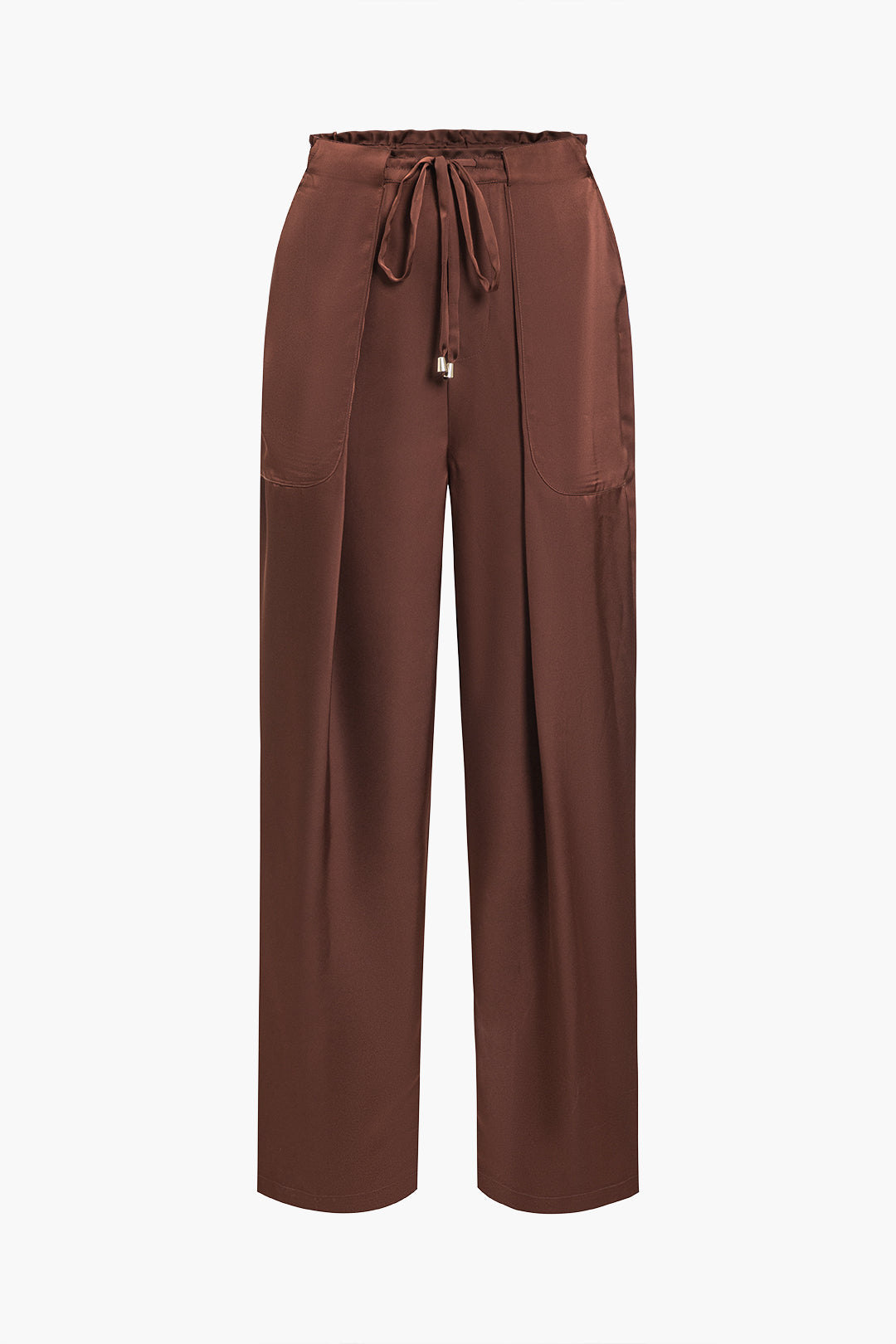 Solid Drawstring Trousers