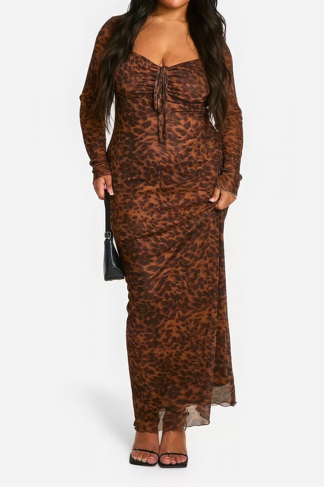 Plus Size Leopard Print Maxi Dress